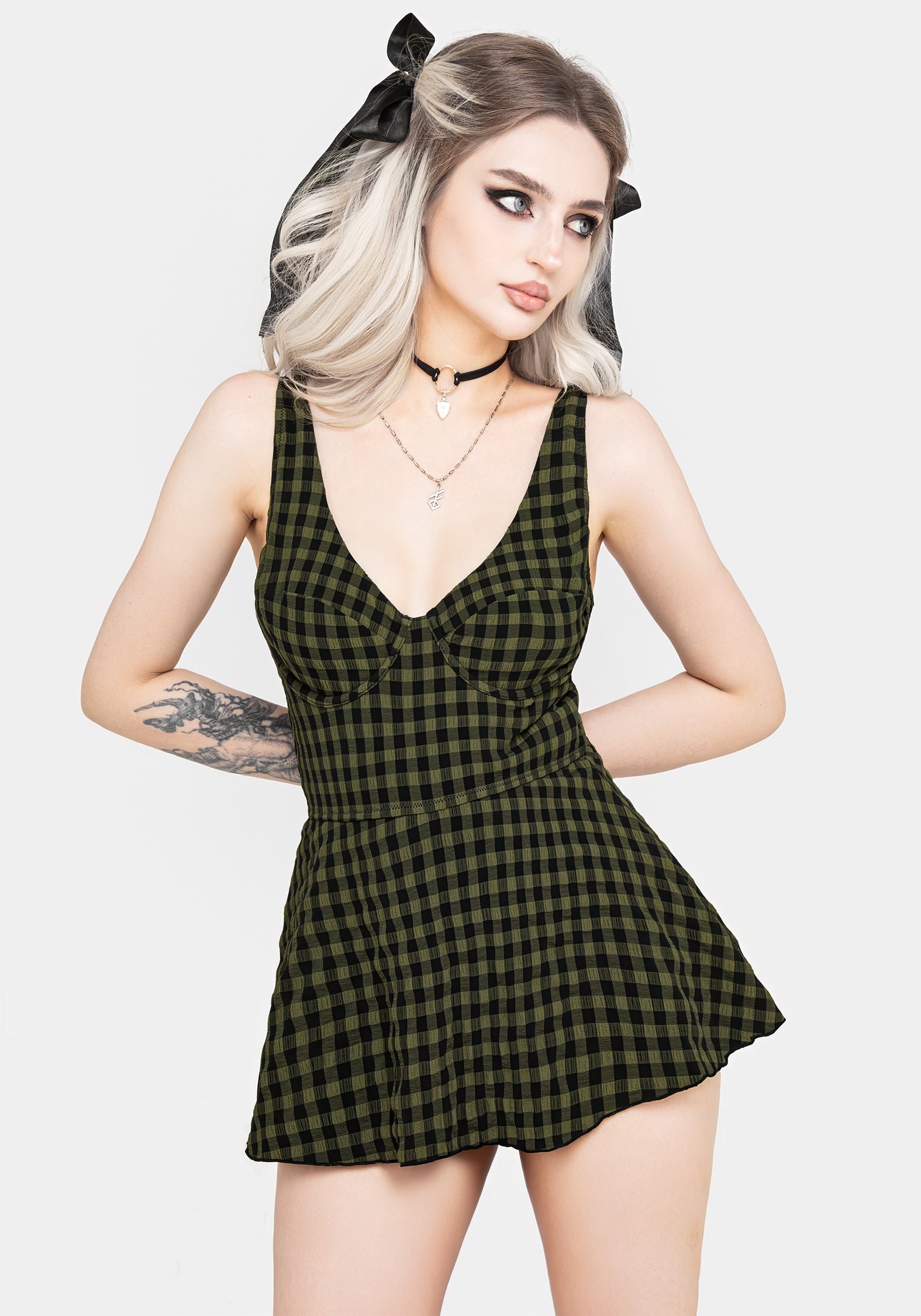 Terra Gingham Peplum Skirted Swimsuit – Disturbia