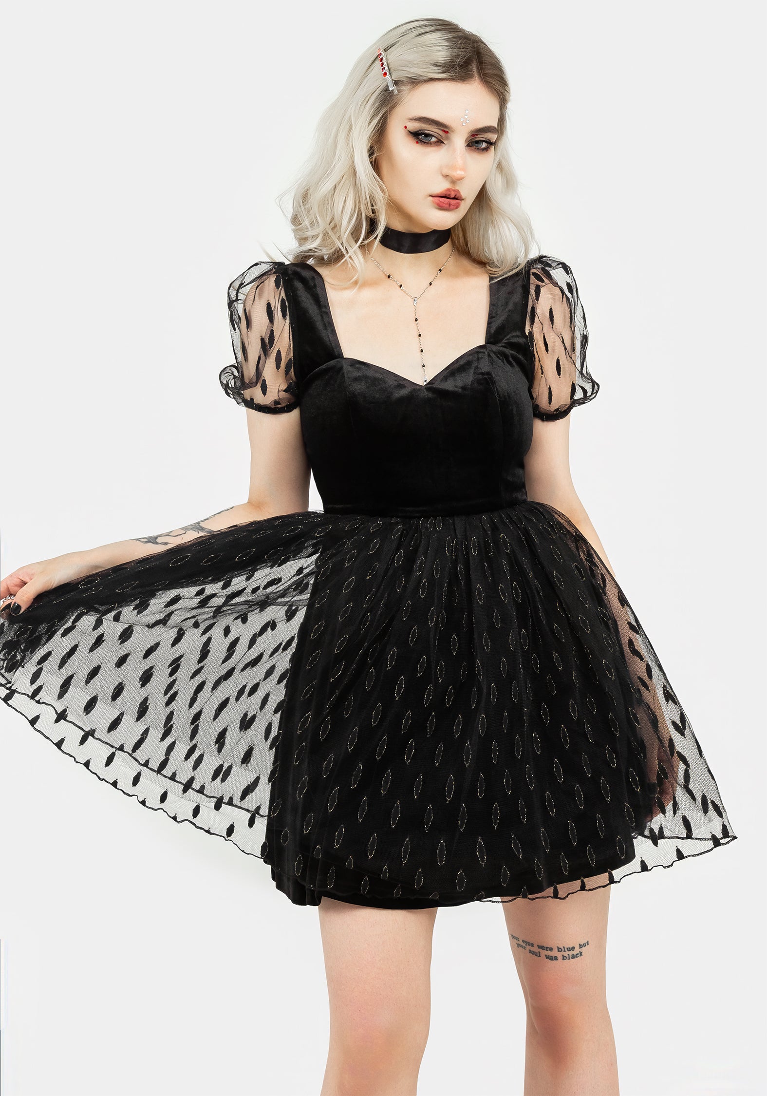 Ellipse-Embroidered-Tulle-Puff-Mini-Dress – Disturbia