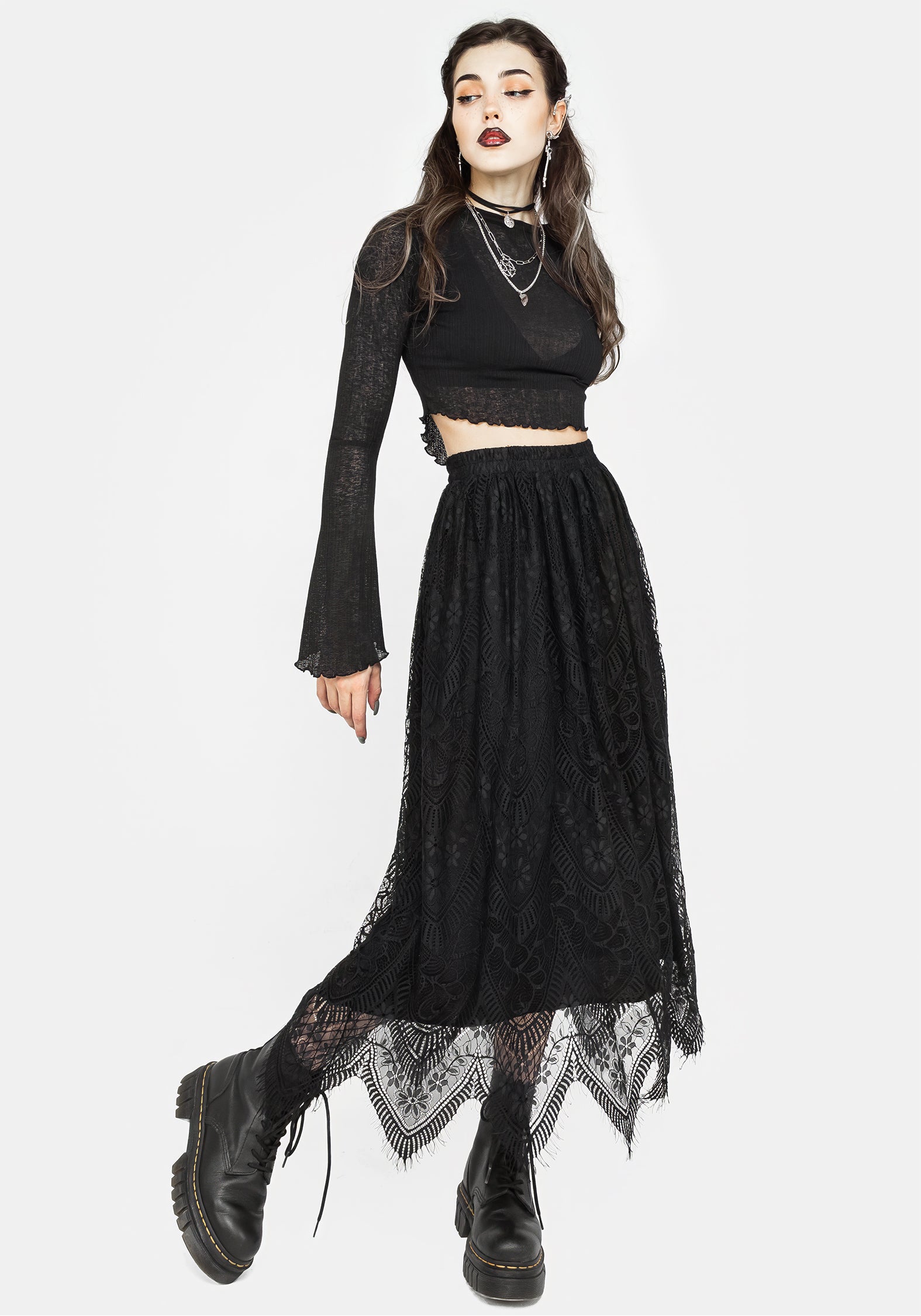 Poltergeist Lace Midaxi Skirt – Disturbia