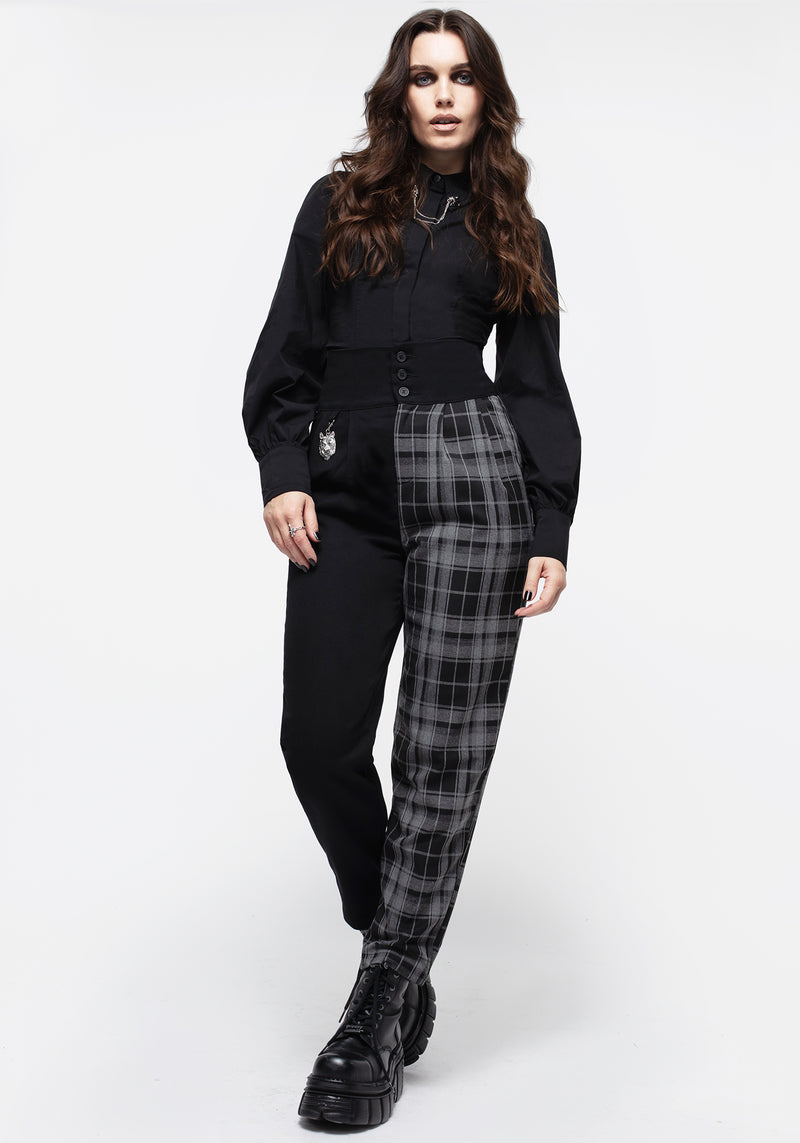 Fenrir High Waisted Check Tapered Trousers – Disturbia