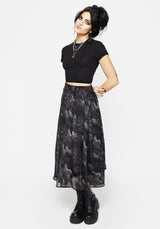 Revelation Chiffon Frill Midi Skirt