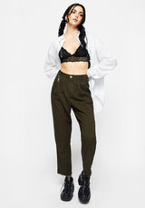 Malverde High Waist Tapered Trousers - Green