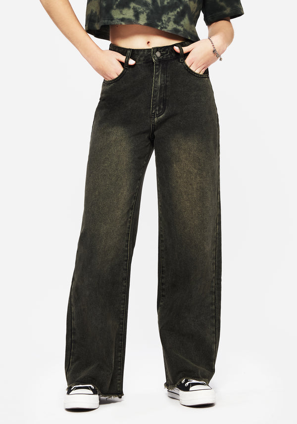 Anthea Wide Leg Washed Denim Jeans