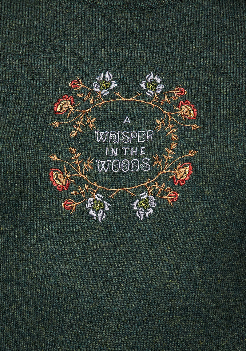 Whisper Mock Neck Embroidered Knit Jumper