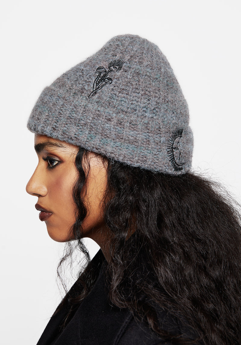 Mandragore Embroidered Knit Beanie