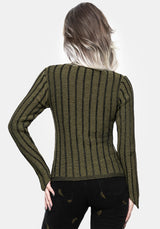 Myrsina Plated Rib Knit Top