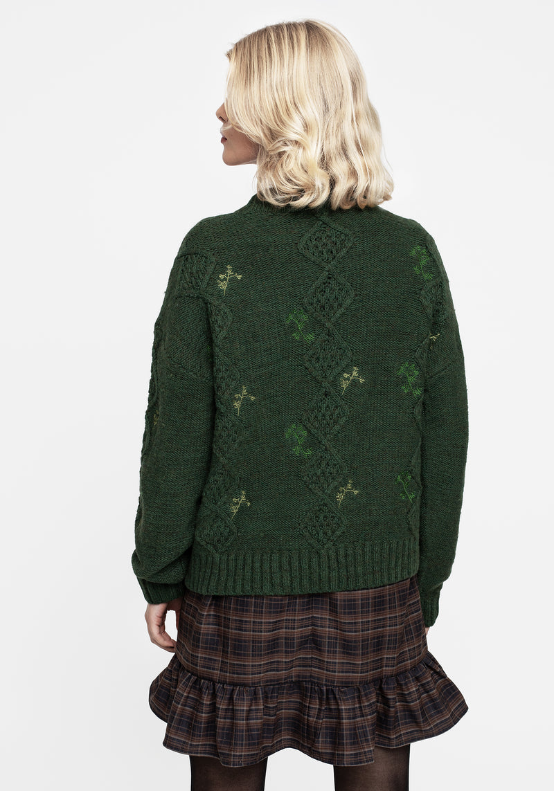 Barberry Embroidered Diamond Knit Jumper