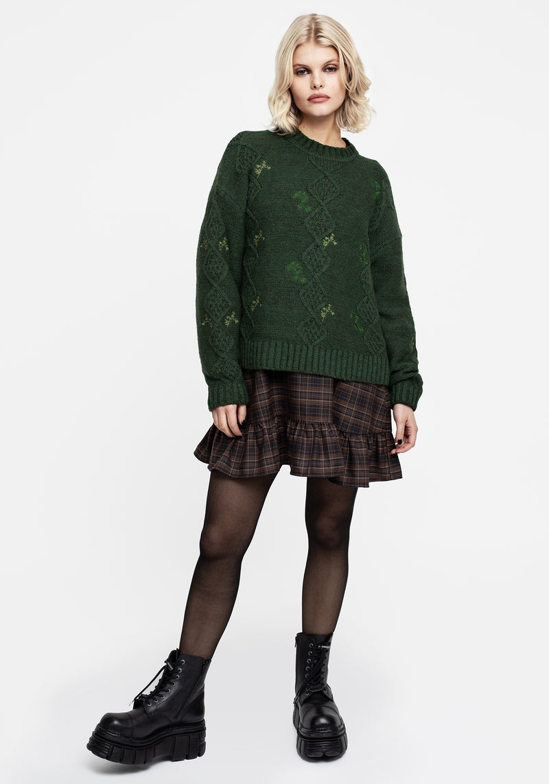 Barberry Embroidered Diamond Knit Jumper