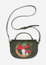 Swamplife Frog Embroidered Crossbody Saddle Bag