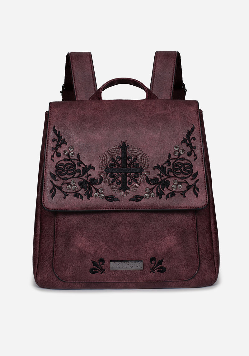 Elderberry Embroidered Mini Backpack