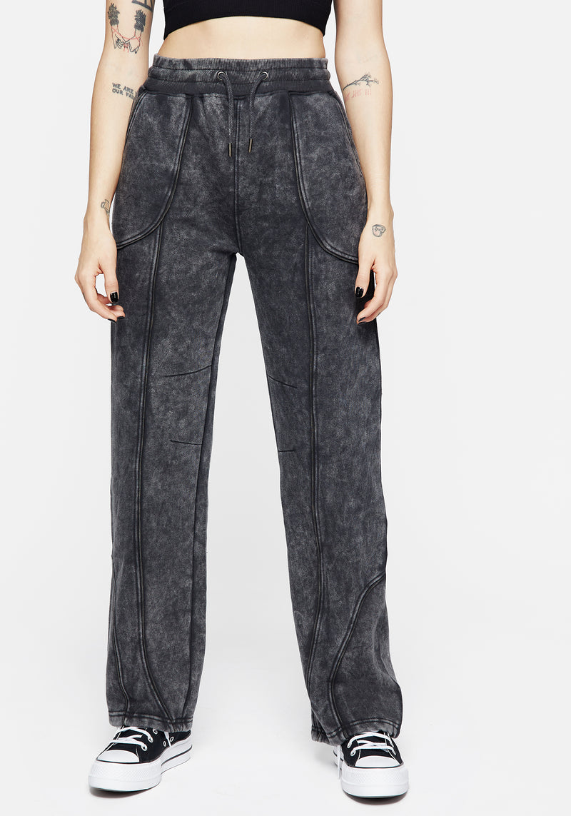 Ianthe Acid Wash Straight Leg Joggers