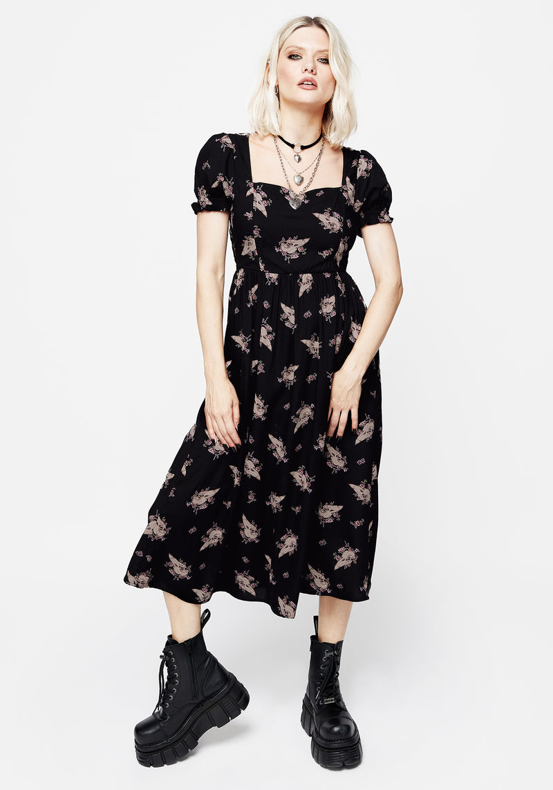 Carrion Puff Sleeve Midi Dress