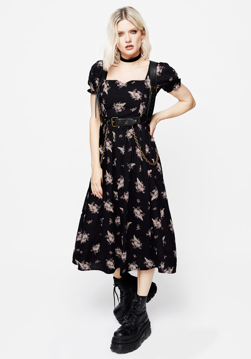 Carrion Puff Sleeve Midi Dress