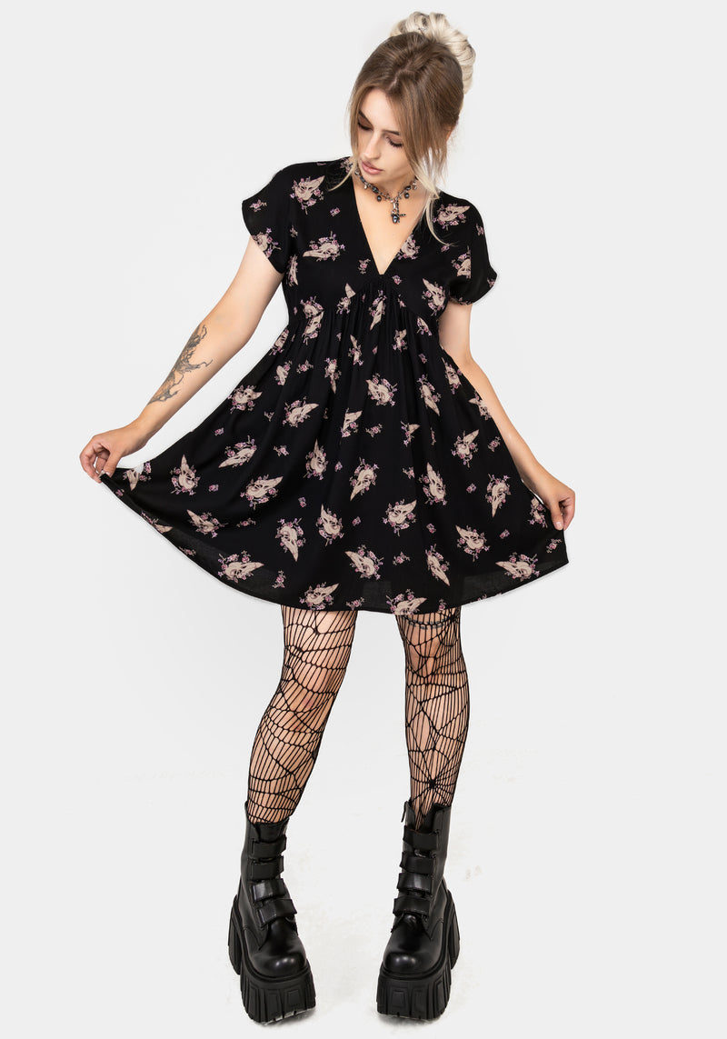 Carrion V-Neck Mini Smock Dress