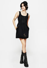 Hester Embroidered Lace Up Corset Mini Dress