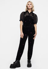 Styx Moth Embroidered Cord Balloon Leg Dungarees