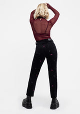 Styx Moth Embroidered Cord Trousers