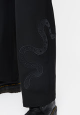 Slither Snake Embroidered Tailored Trousers