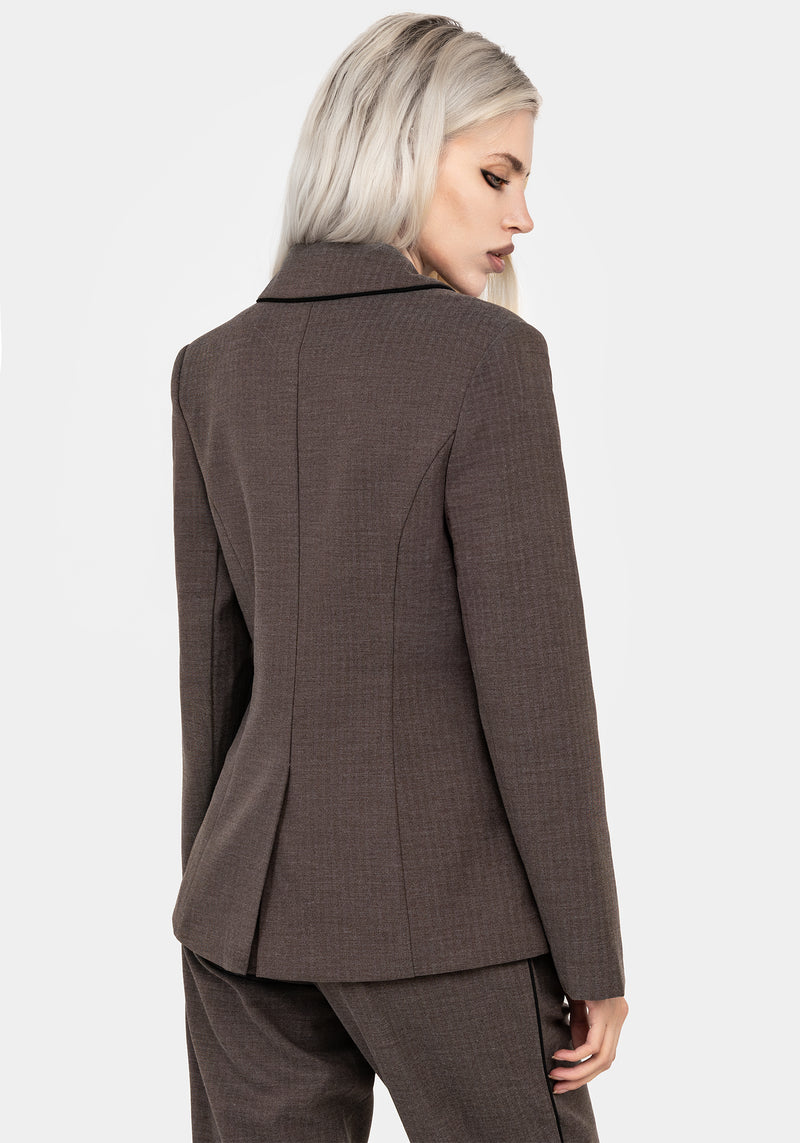 Cointrelle Herringbone Piped Blazer