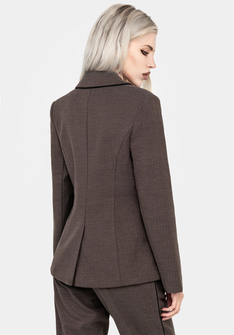 Cointrelle Herringbone Piped Blazer