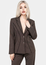 Cointrelle Herringbone Piped Blazer