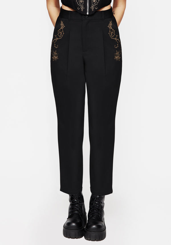 Vanitas Thorn Embroidered Tapered Trousers