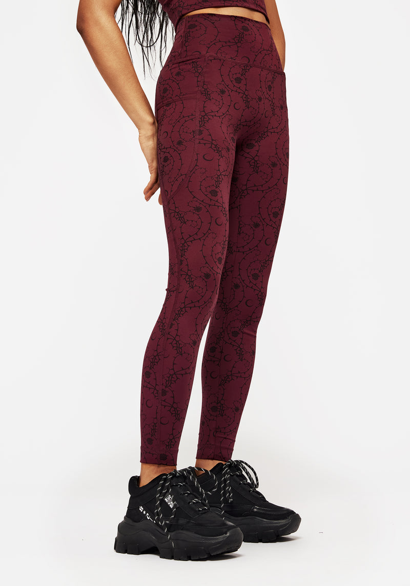 Rosethorn Floral Print Athleisure Sports Leggings