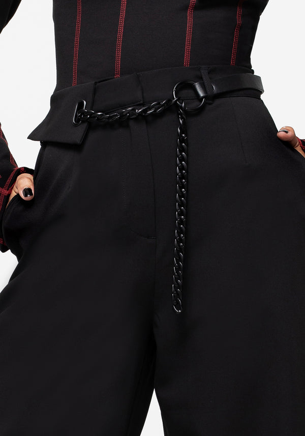 Hellion Chain Belt Wide Leg Trousers