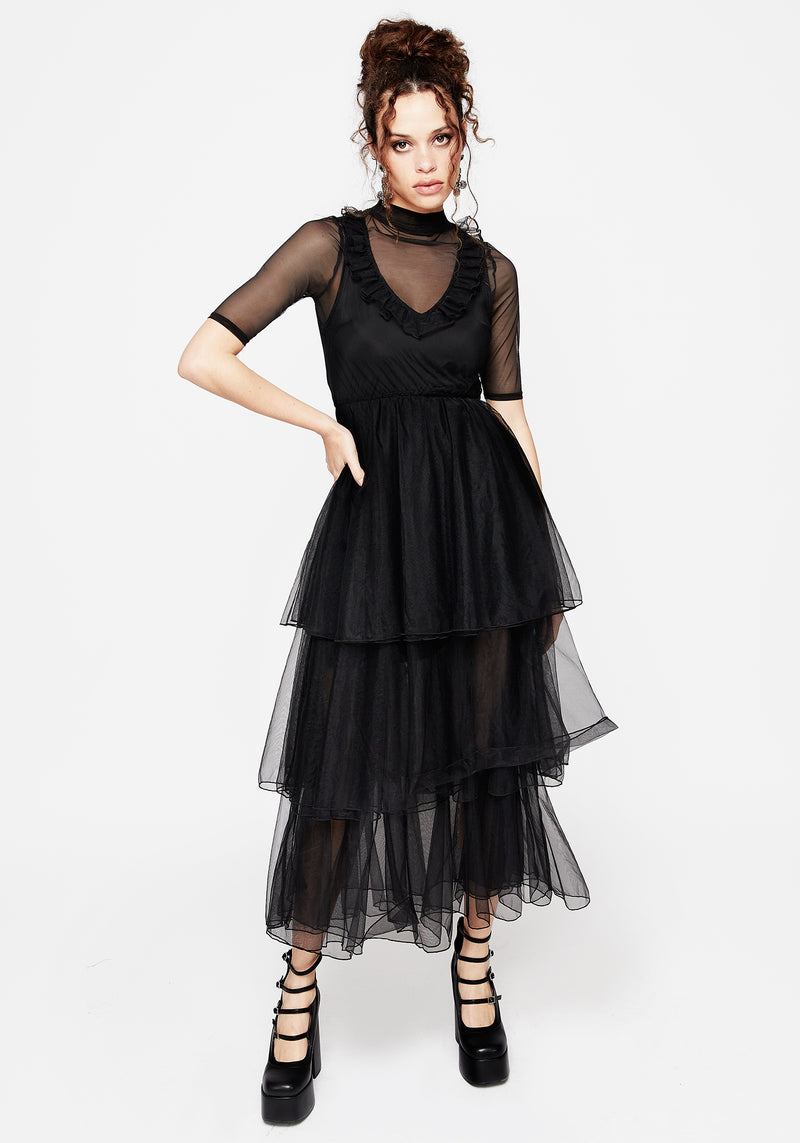 Opus Layered Tulle Apron Maxi Dress