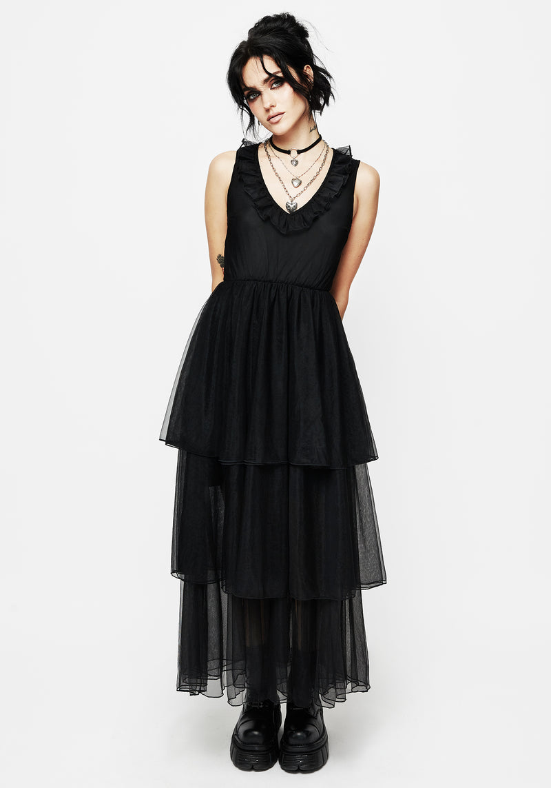 Opus Layered Tulle Apron Maxi Dress