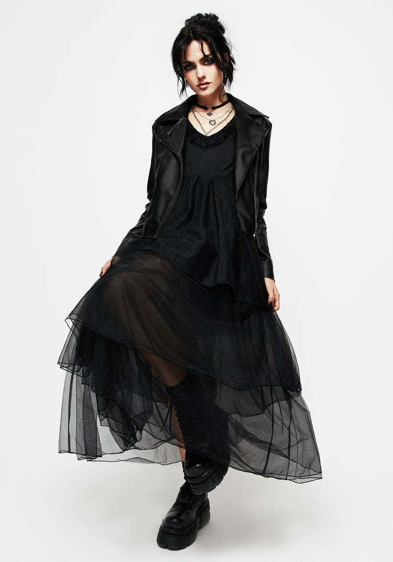 Opus Layered Tulle Apron Maxi Dress