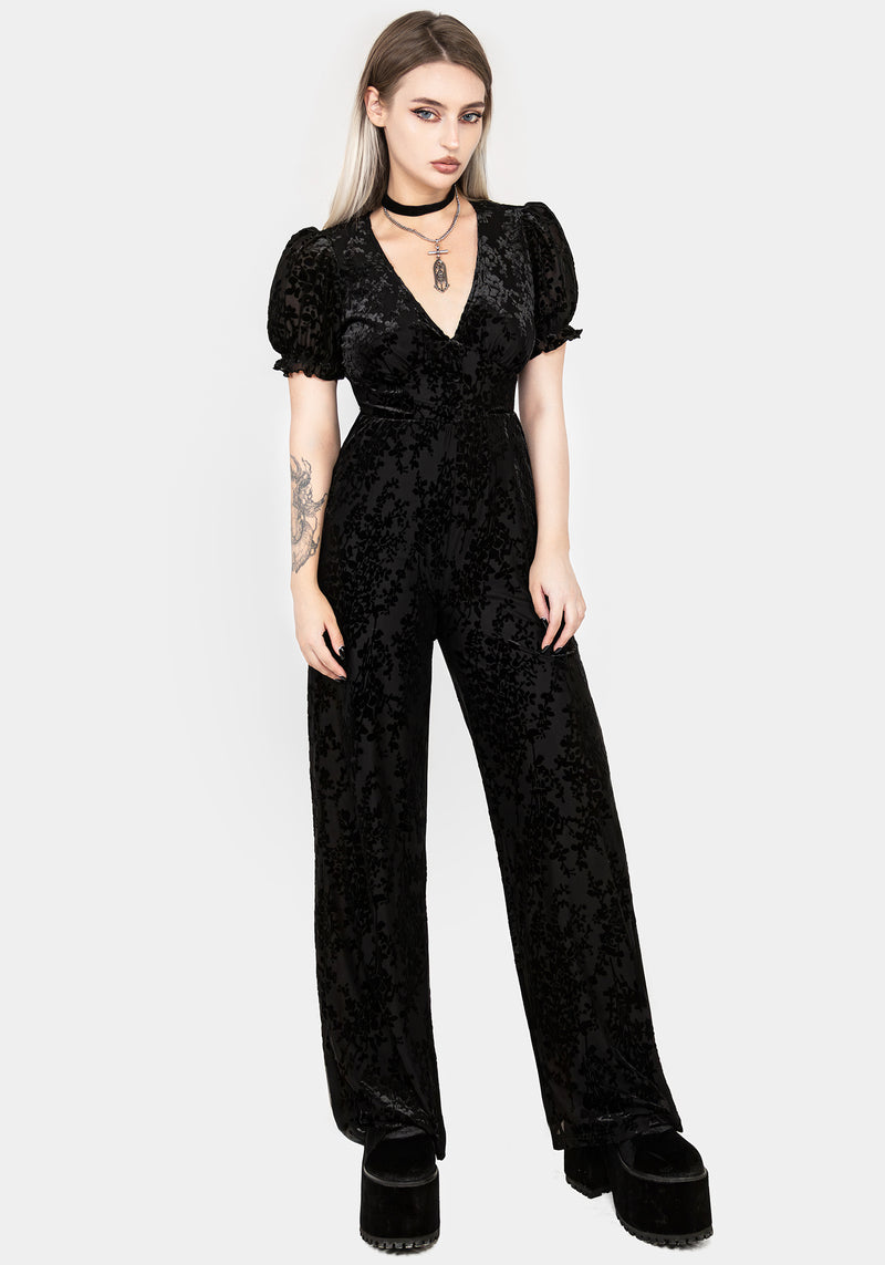 Lilias Devoré Velour Mesh Jumpsuit