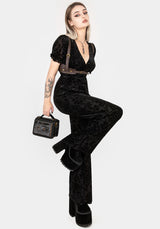 Lilias Devoré Velour Mesh Jumpsuit