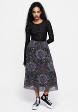 Clarette Chiffon Layered Midi Skirt