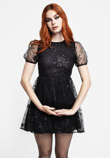 Sirius Sequined Puff Sleeve Mini Dress