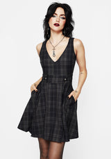 Reckless Check Mini Pinafore Dress