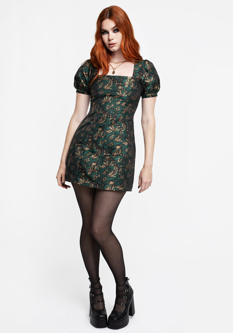 Rena Snake Jacquard Mini Dress