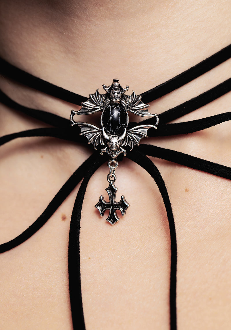 Gargoyle Gothic Cord Choker Necklace