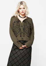 Vertebrae Graphic Knit Crop Cardigan