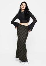 Reseda Bias Check Maxi Skirt