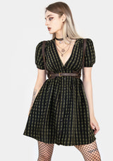 Rydal Check Button Up Mini Dress - Green