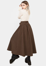 Sweetspire Check Tie Waist Midaxi Skirt