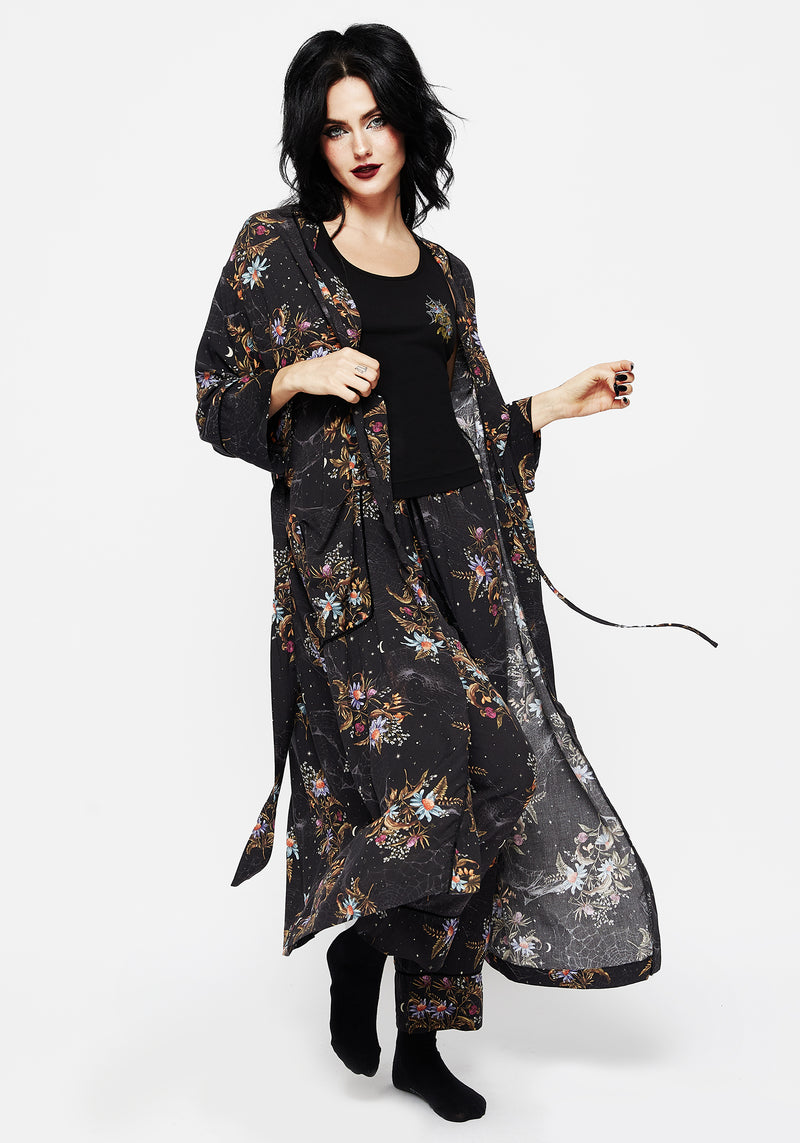 Cleome Floral Spiderweb Dressing Gown