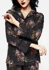 Cleome Floral Spiderweb Button Up Pyjama Top