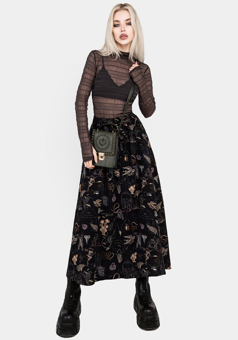 Maudeline Victoriana Print Eco-Viscose Midaxi Skirt