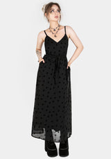 Bones Flocked Chiffon Maxi Cami Dress