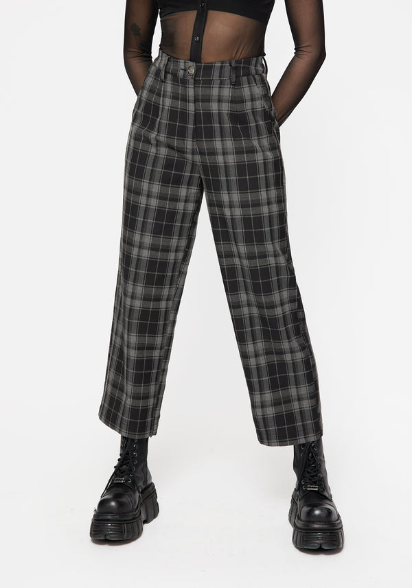 Checkmate Wide Leg Culotte Trousers - Black