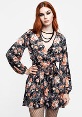 Reynard Fox Floral Mini Wrap Dress