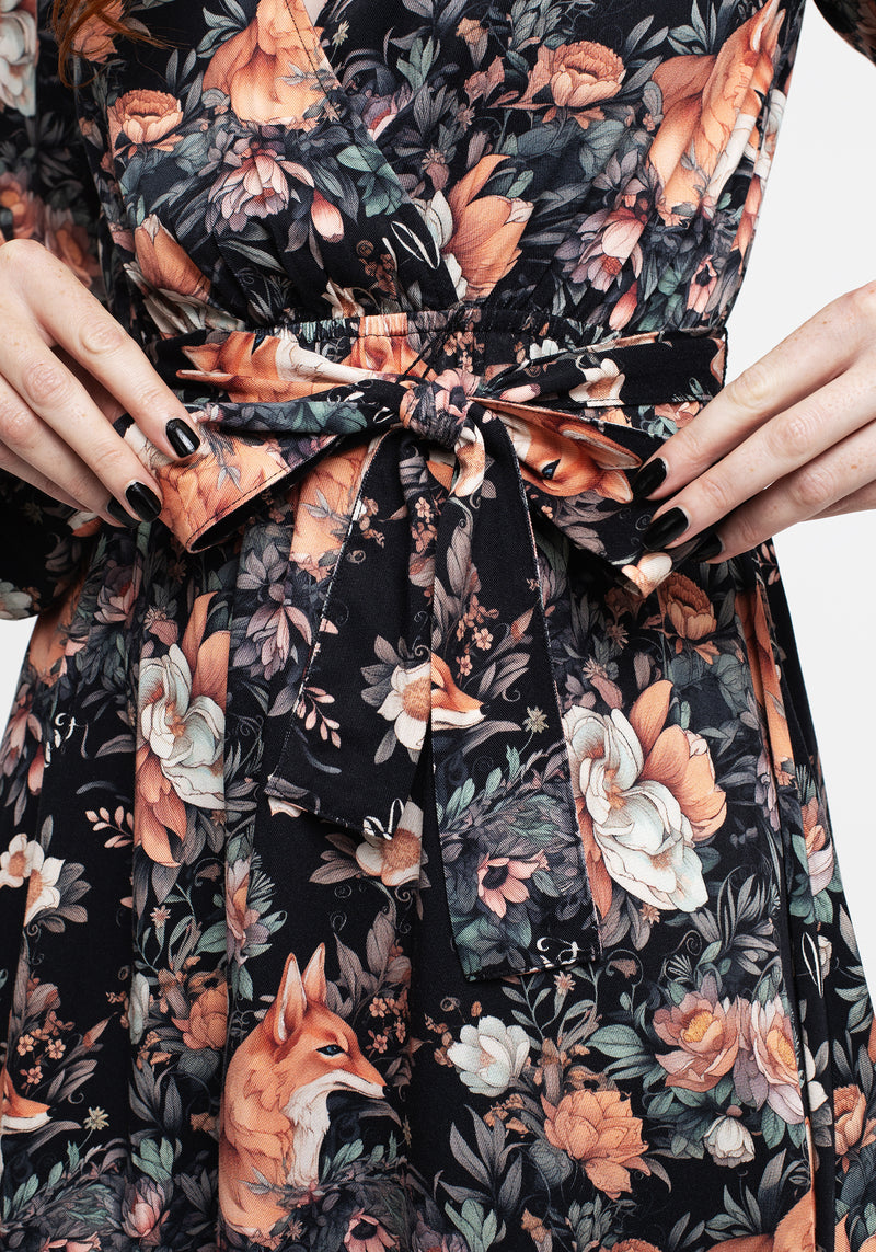 Reynard Fox Floral Mini Wrap Dress