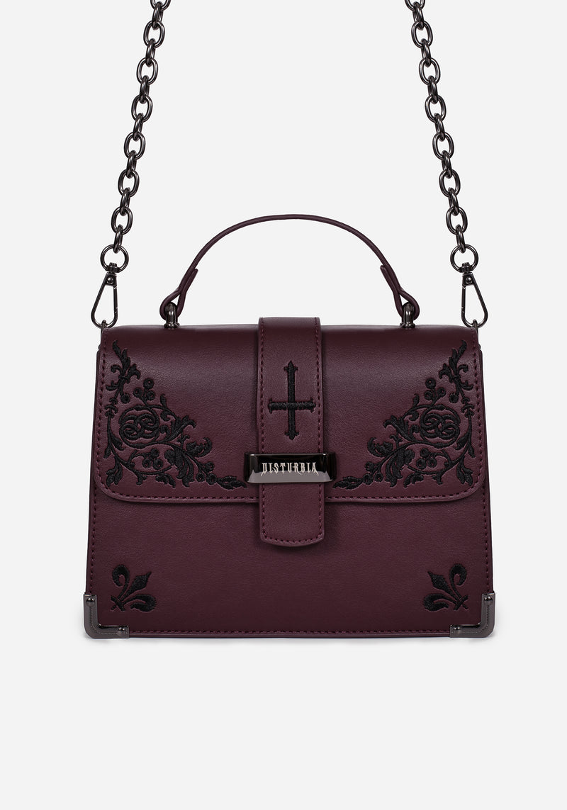 Elderberry Embroidered Mini Satchel Bag